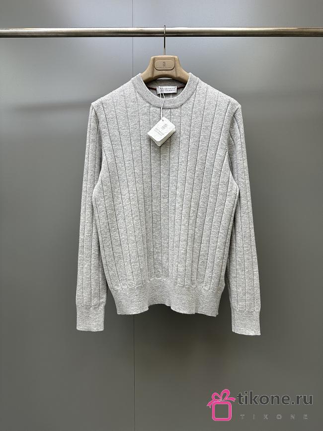 Brunello Cucinelli Cable-knit Cashmere Sweater in Gray - 1