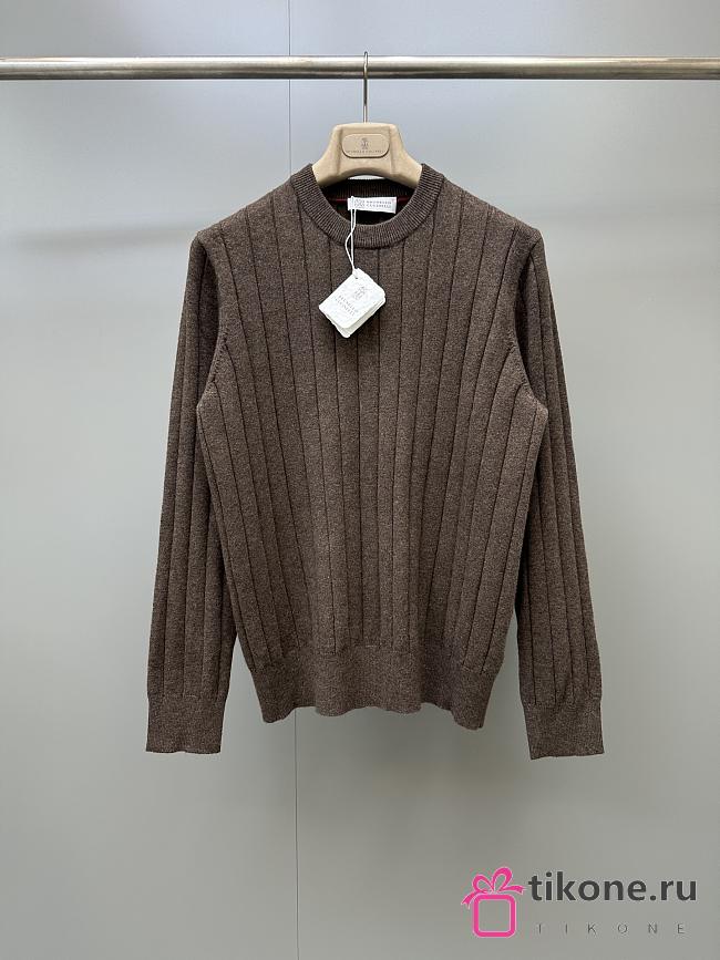 Brunello Cucinelli Cable-knit Cashmere Sweater in Brown - 1
