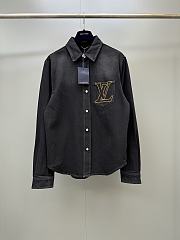 LV Long-Sleeved Denim Shirt Black 1AKM2A  - 1