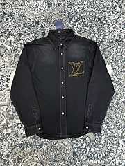 LV Long-Sleeved Denim Shirt Black 1AKM2A  - 4