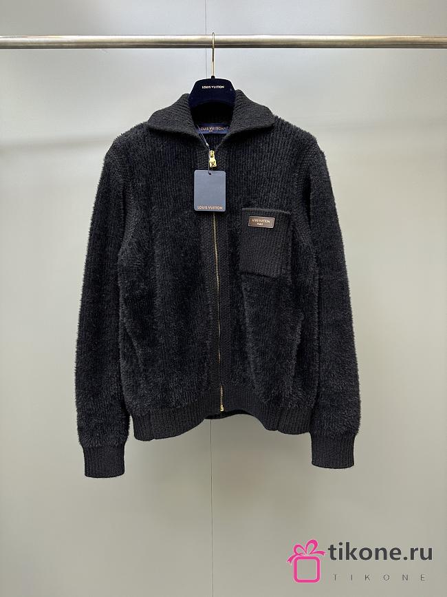LV Zippered Textured Overshirt Black 1AKLVE  - 1