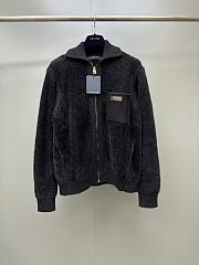LV Zippered Textured Overshirt Black 1AKLVE  - 4