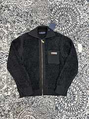 LV Zippered Textured Overshirt Black 1AKLVE  - 3