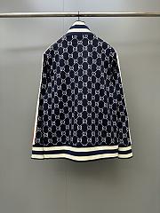 Gucci Men's GG Jacquard Cotton Jacket Navy - 2