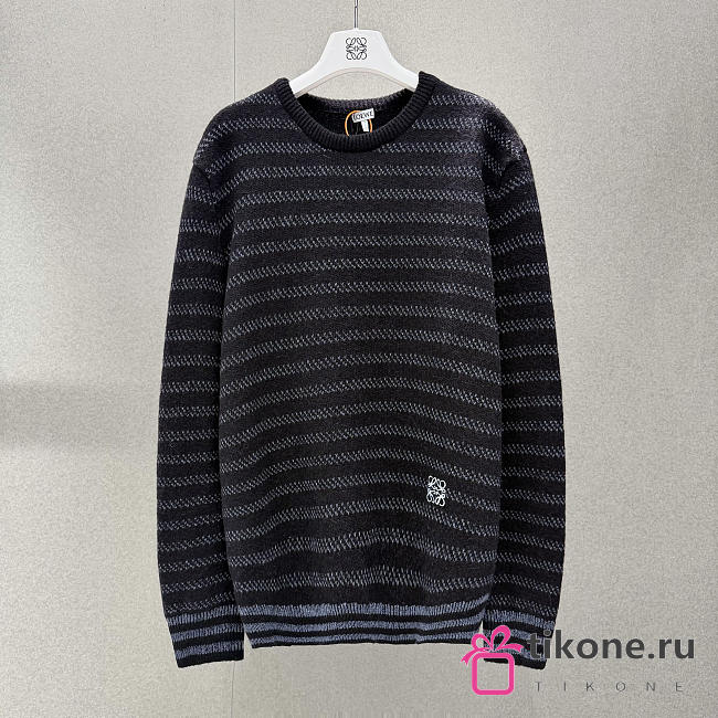 Loewe Anagram Striped Wool Sweater in Blue - 1