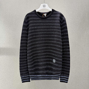 Loewe Anagram Striped Wool Sweater in Blue