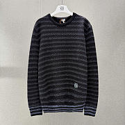 Loewe Anagram Striped Wool Sweater in Blue - 4