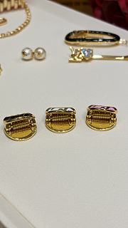 Mini LV Trio Hair Clips Pink, Black and White Resin M02982  - 6