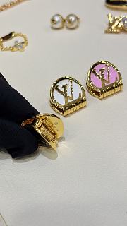 Mini LV Trio Hair Clips Pink, Black and White Resin M02982  - 5
