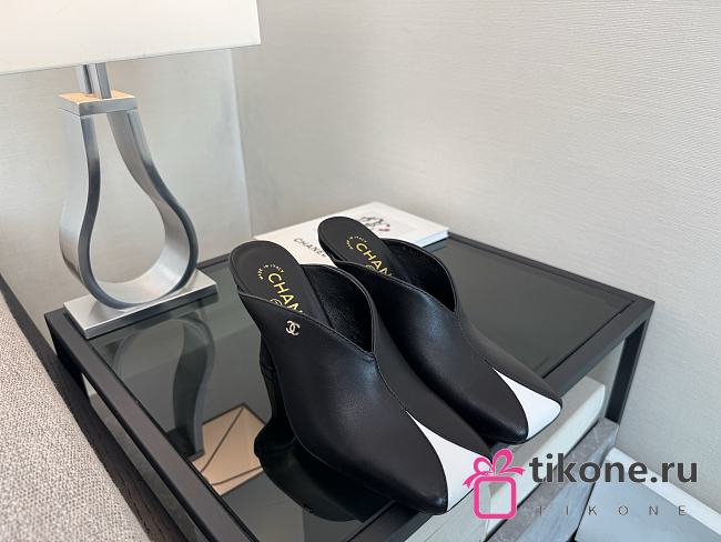 Chanel Mules Lambskin Black & White 90mm G47606 - 1