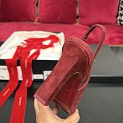 Chanel Slingbacks Suede Kidskin & Patent Calfskin Dark Burgundy & Light Green 90mm G47597 - 6