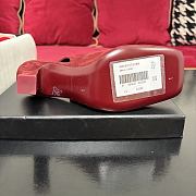 Chanel Slingbacks Suede Kidskin & Patent Calfskin Dark Burgundy & Light Green 90mm G47597 - 2