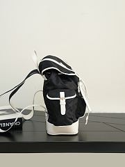 Chanel Large Backpack Nylon, Calfskin & Silver-Tone Metal Black & White AS6329 - 30x26x11cm - 5