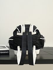 Chanel Large Backpack Nylon, Calfskin & Silver-Tone Metal Black & White AS6329 - 30x26x11cm - 4