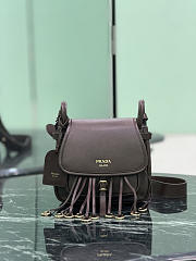 Prada Corsaire Aged Leather Mini Shoulder Bag Cocoa Brown 1BD412 - 19.5x16.5x6cm - 1