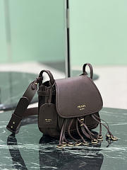Prada Corsaire Aged Leather Mini Shoulder Bag Cocoa Brown 1BD412 - 19.5x16.5x6cm - 5