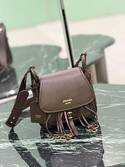 Prada Corsaire Aged Leather Mini Shoulder Bag Cocoa Brown 1BD412 - 19.5x16.5x6cm - 4