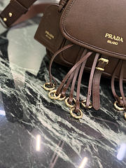 Prada Corsaire Aged Leather Mini Shoulder Bag Cocoa Brown 1BD412 - 19.5x16.5x6cm - 3