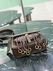 Prada Corsaire Aged Leather Mini Shoulder Bag Cocoa Brown 1BD412 - 19.5x16.5x6cm - 2