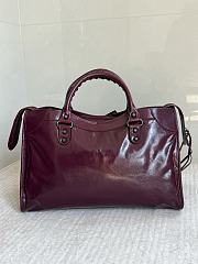 Balenciaga Le City Bag Medium in Plum Smooth Lambskin - 38.5x24x15cm - 4