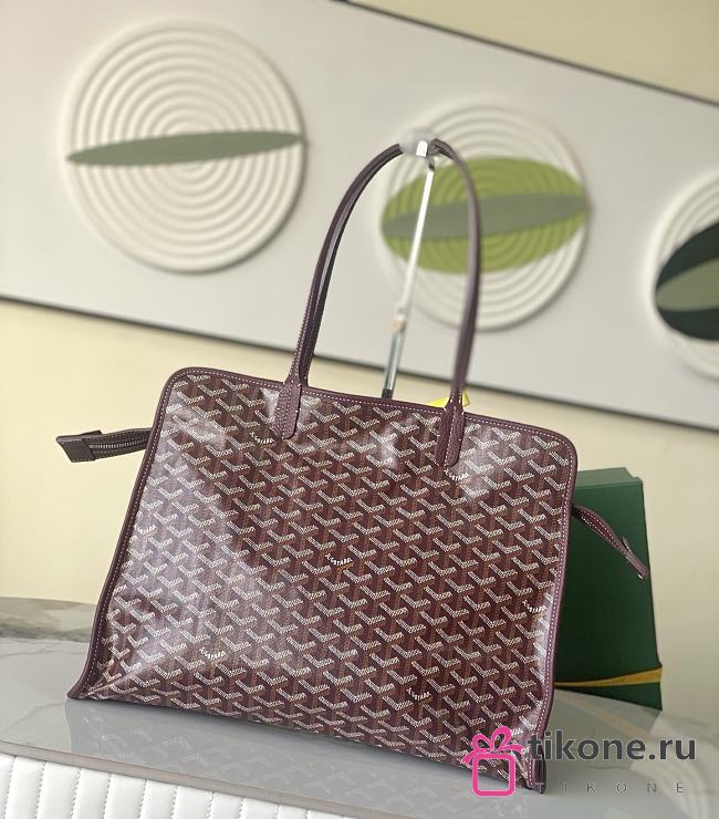 Goyard Hardy PM Bag Stripes and Initials Burgundy - 40x17x31cm - 1