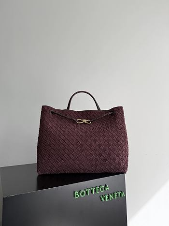 Bottega Veneta Large Andiamo Suede Deep Mahogany  - 42x35x18cm