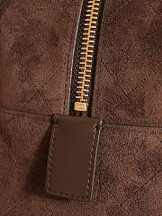 Chanel Large Bowling Bag Suede Calfskin, Calfskin & Gold-Tone Metal Dark Brown - 35.5x19x12.5cm - 3