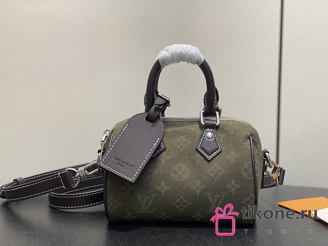 LV Speedy 18 Bandoulière Monogram Surplus Jacquard Khaki Green M2A609 - 18x12x10cm - 1